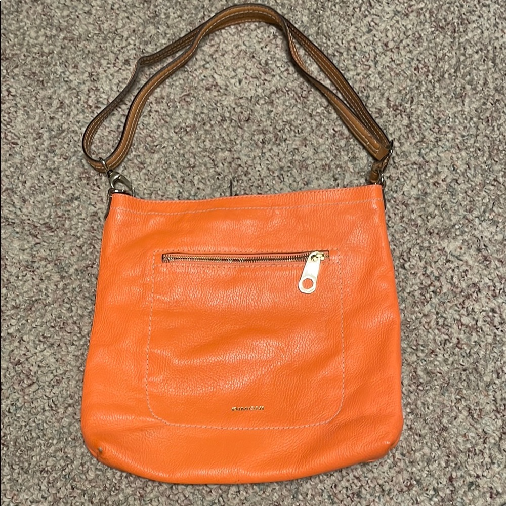 Dimoni Orange leather convertible strap Shoulder/crossbody Bag